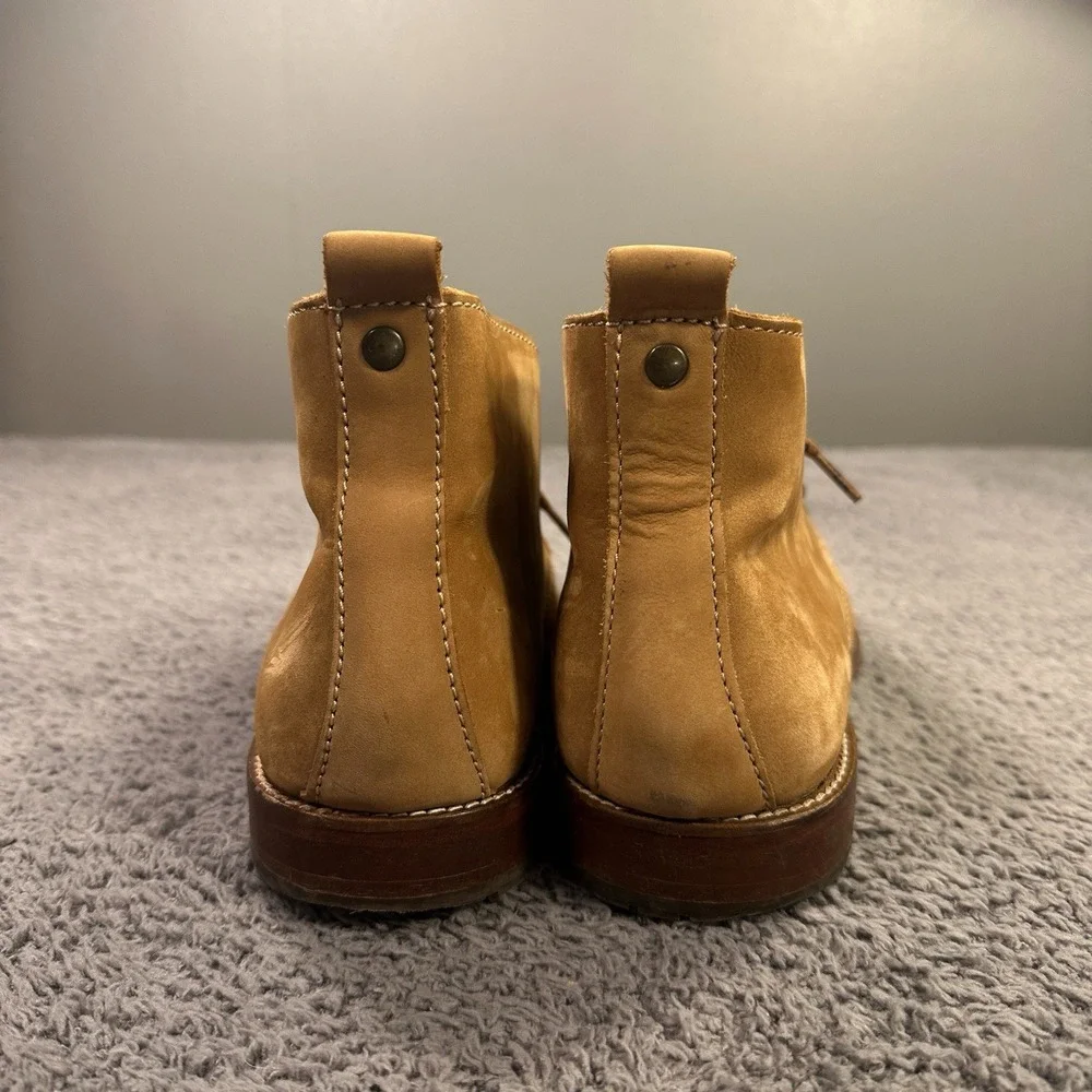 JL Powell Chukka Boots Mens 10 Tan Nubuck Leather Luxury Old Money Minimal 16076
